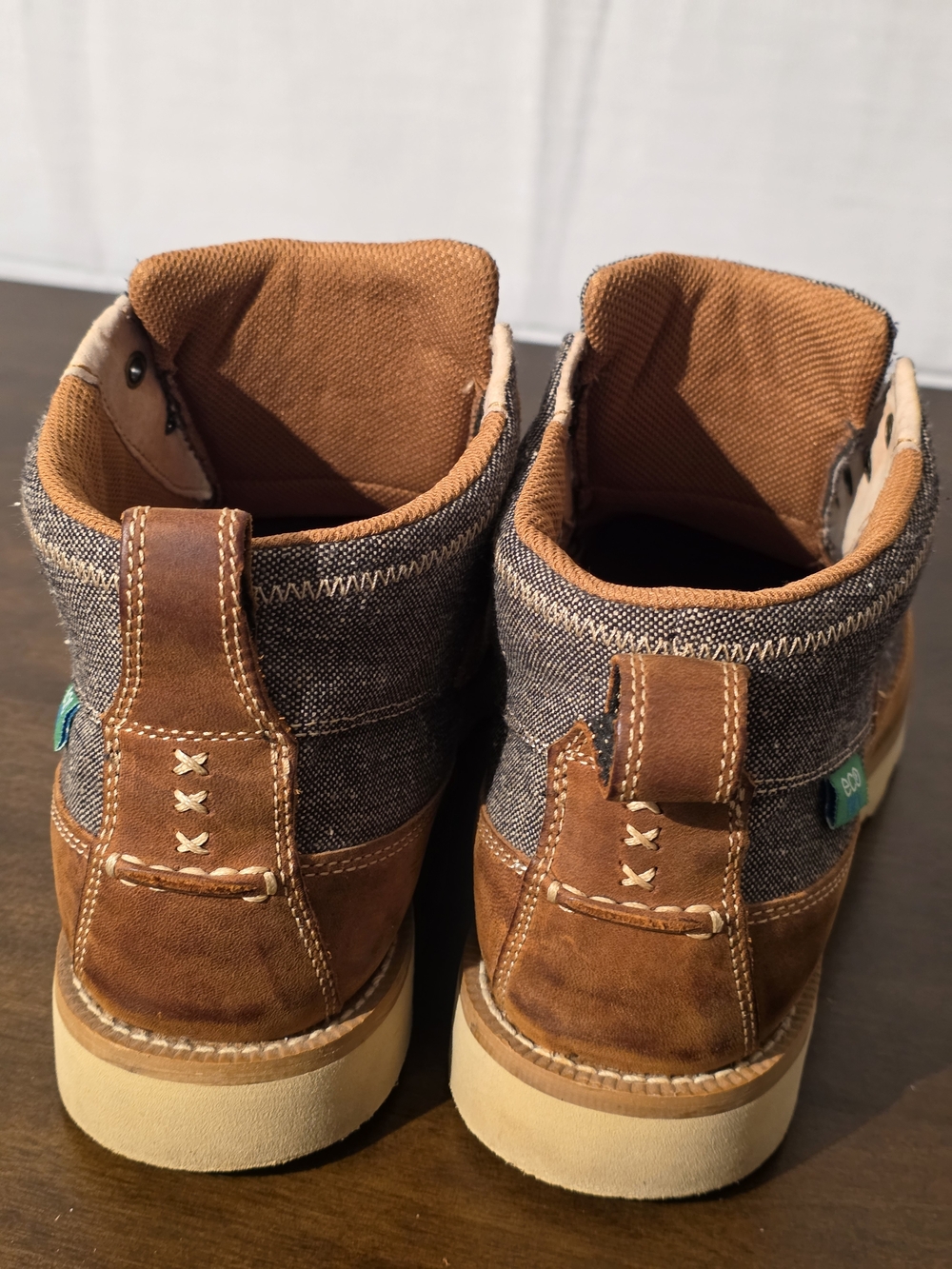 Twisted X Eco-Friendly Brown Leather & Denim High-Top Shoes - Picture 6 of 12